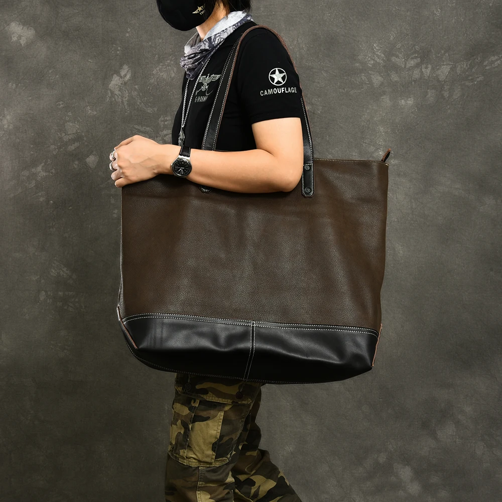 Очень большие женские и мужские сумки на плечо из натуральной кожи повседневные