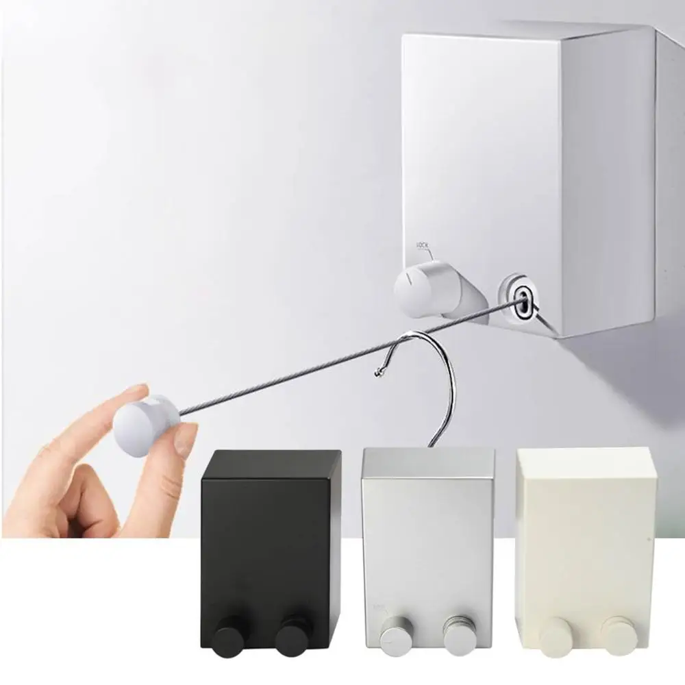 

Creative Outdoor Clothes rack Indoor Retractable Clothesline Rope Telescopic Stainless String Laundry Hangers Wall Drying Rack