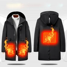Mens Jacket USB Charging Heated Jacket 3 Colors Boy Electric Heating Clothes Thermal Climbing Long Clothes Size S-2xl Winter