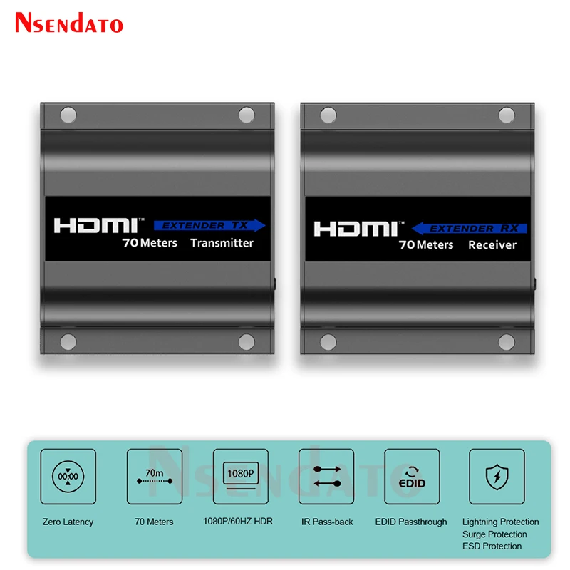 

LKV372AE-4.0 HDR HDMI Extender RJ45 1080P 60Hz 70M Over Cat 6 6A 7 HDMI Wireless Video Transmitter Receiver For PS4 Monitor HDTV
