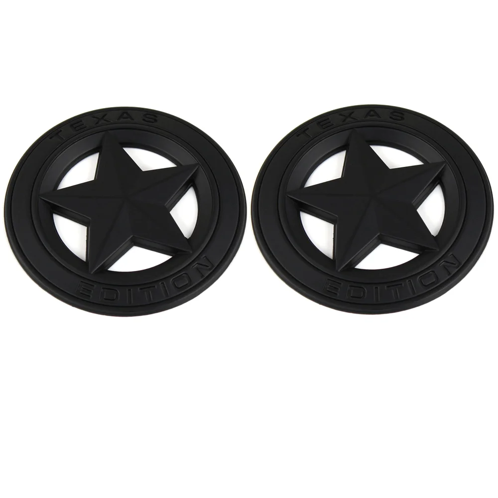 

2X Black 3'' TEXAS STAR EDITION Door Tailgate Emblem for Wrangler Compass Grand Cherokee Patriot Liberty Renegade Car Sticker