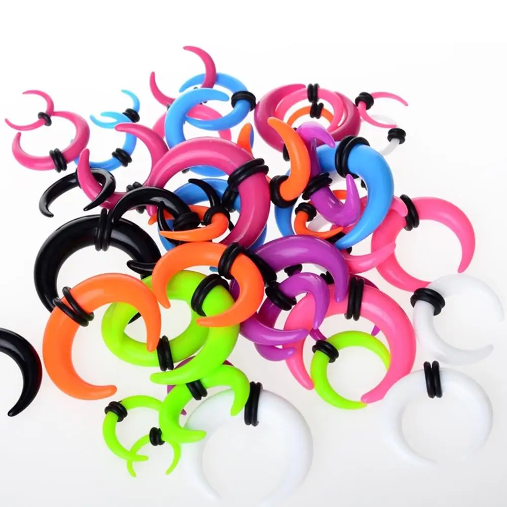 12 шт. однотонные цветные s акриловые ушные датчики накладки растягивающие пробки