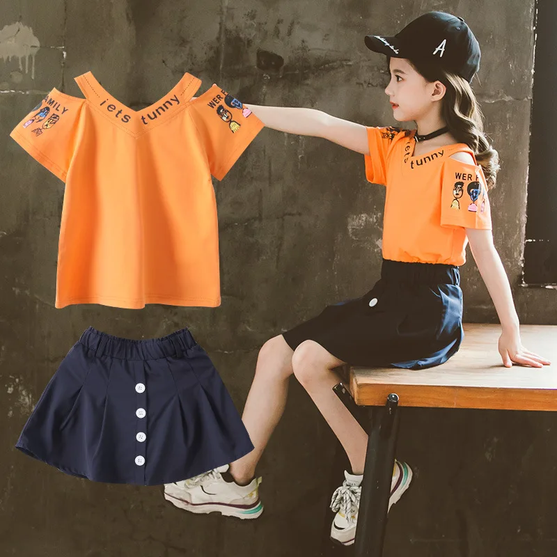 2021 летняя одежда для маленьких девочек Сексуальная футболка без бретелек + шорты