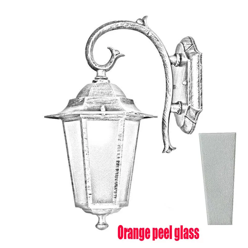 Orange peel glass Открытый настенный светильник Вилла балкон крыльцо настенное бра для коридора ворота двор уличный сад забор светильник - Испускаемый цвет: Orange peel glass