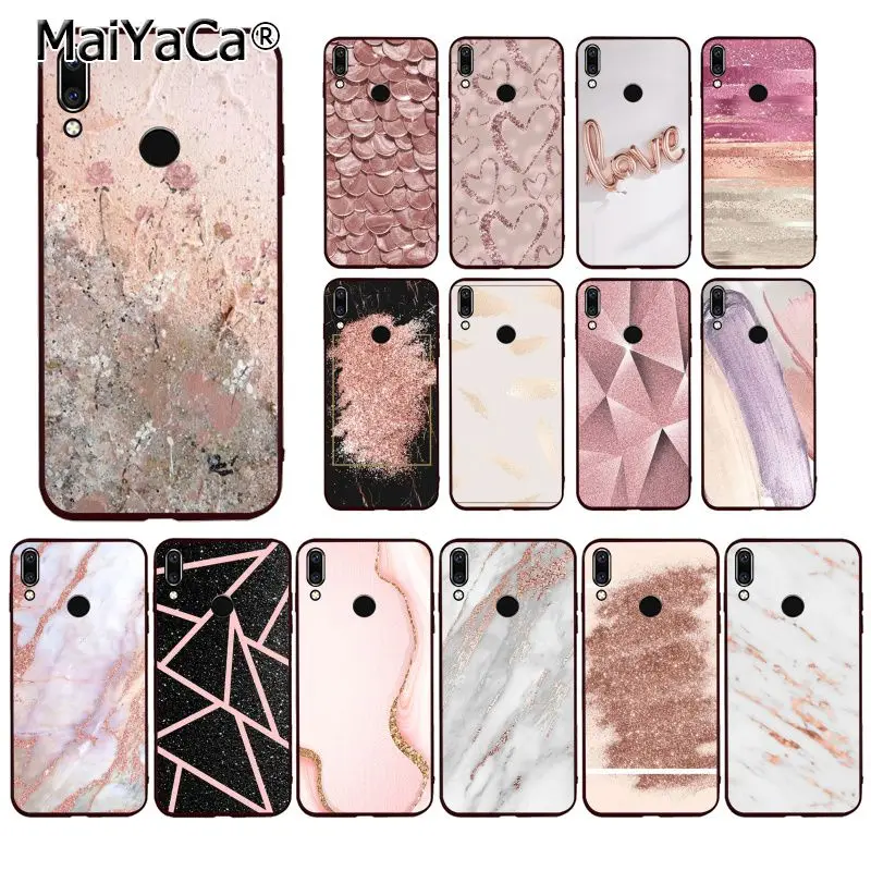Чехол для телефона MaiYaCa с золотыми розовыми блестками Huawei P20 P30 P20Pro P20Lite P30Lite P Smart P10
