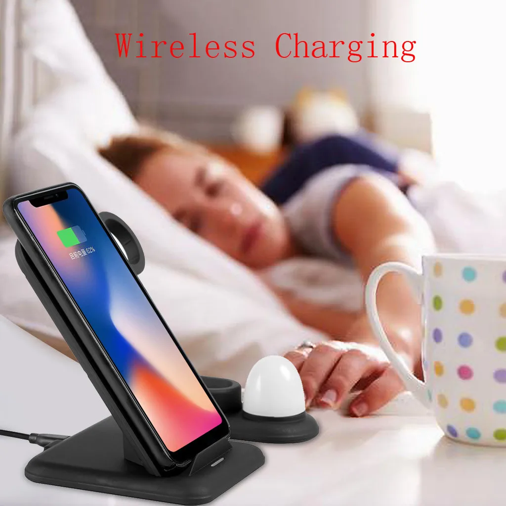 Быстрое беспроводное зарядное устройство QI 4 в 1 USB Беспроводная зарядная станция