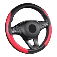 38cm car cover stuurhoes auto pokrowiec na kierownice carbon fiber leather steering wheel capa volante pokrowiec na kierownice
