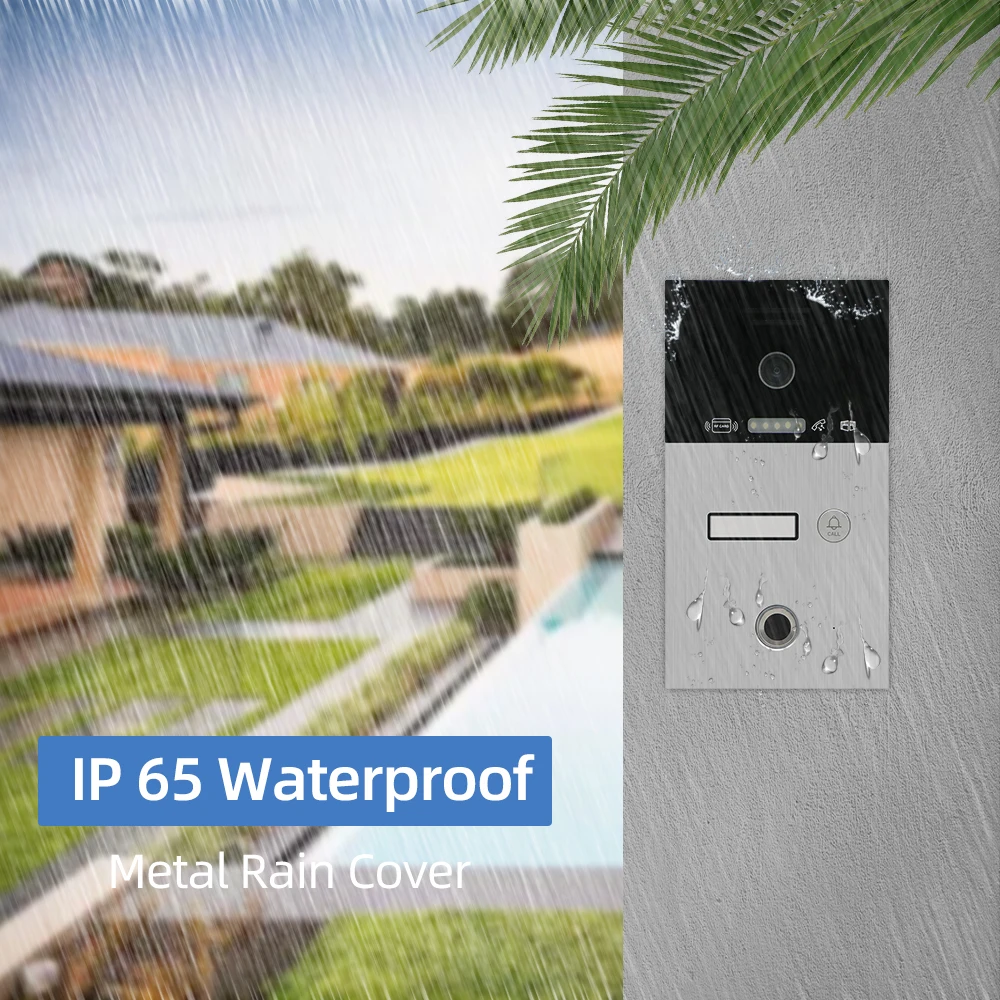 Купить Беспроводная видеодомофонная система Joytimer IP WIFI умный видеодомофон с поддержкой разблокировки по отпечатку пальца вилла 1F/2F/3F RFIC карта