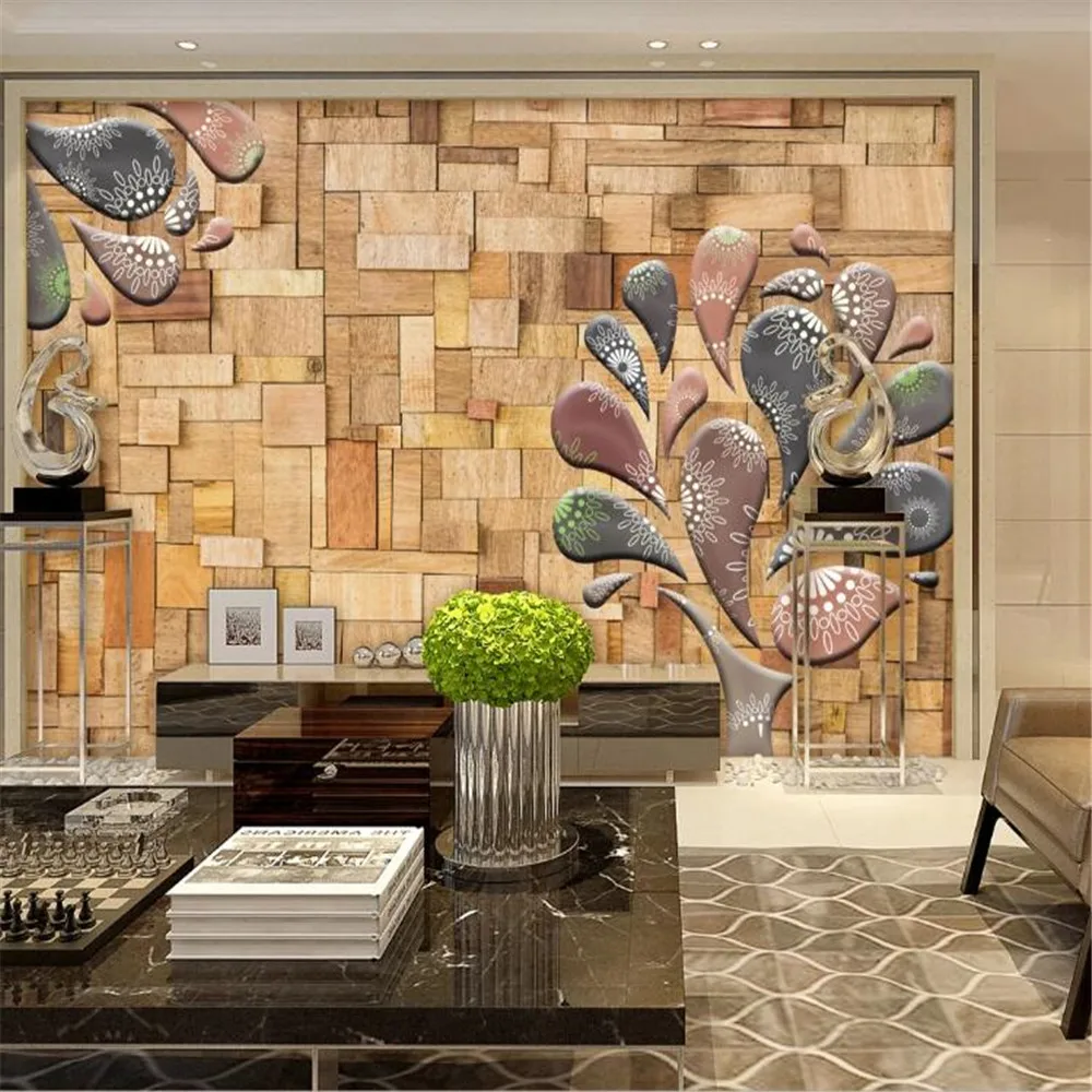 Milofi ностальгические европейские деревянные доски Древо жизни ТВ фон Обои фреска