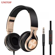 UNITOP Gaming Headset Stereo Wired Bass Headphones 3.5mm With Mic For Mobile Phone PC Laptop Hifi Earphone Computer