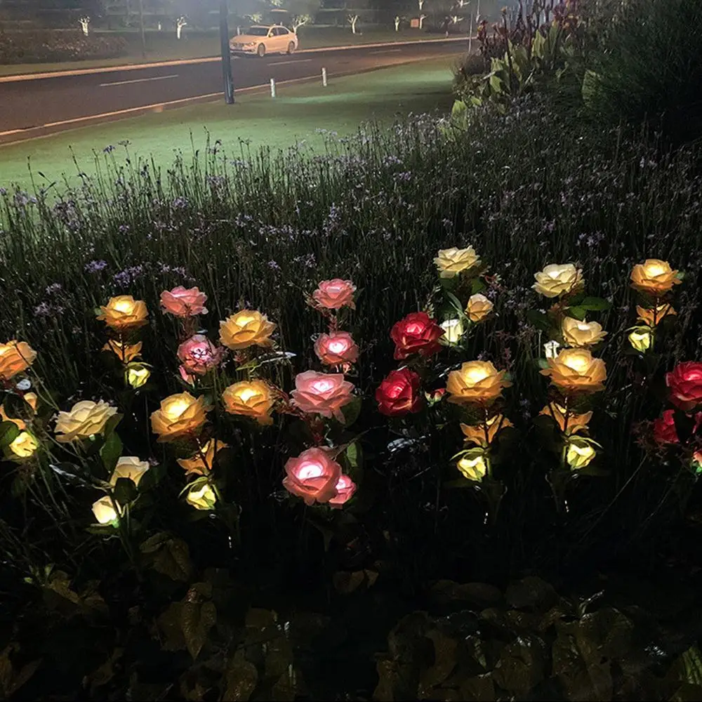 

Rose Decoration Solar Light Landscape Lights Lawn Lamp LED White Lamps Simulation Garden