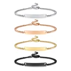 Индивидуальные Имя Бар ID Браслеты для Для женщин Нержавеющаясталь Регулируемый панцирного плетения цепочка на руку