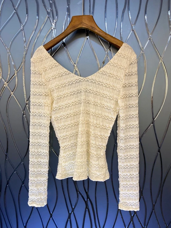 

2020 autumn and winter new fashion women's irregular sexy V-neck long sleeve all-match shirt 1206