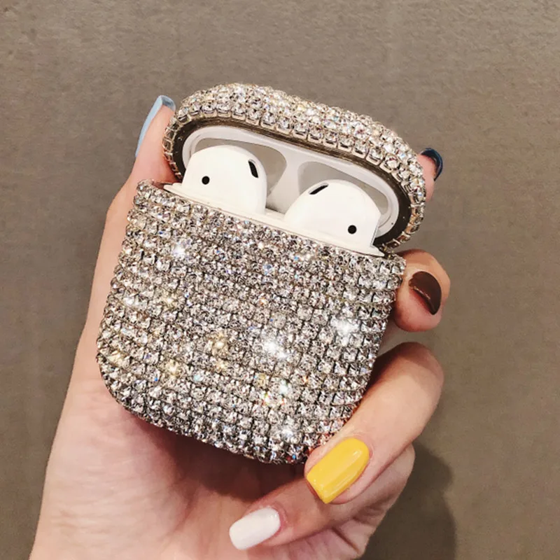 Роскошные бриллианты Звездное для airpods чехол беспроводные Bluetooth наушники 2 Модный