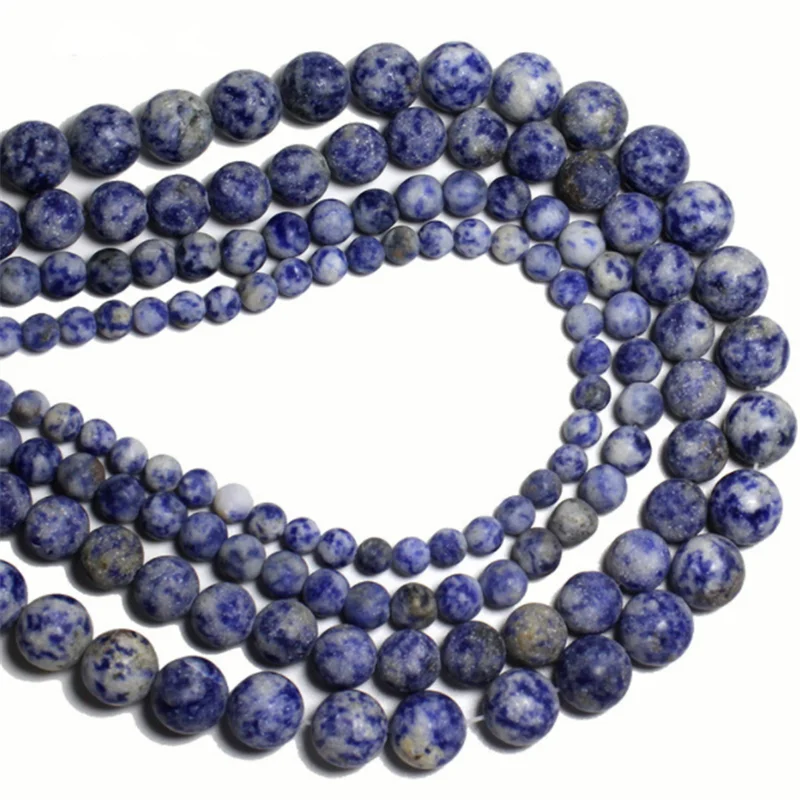 

2021 Jewelry Accessories Natural Round Blue Spot Beads