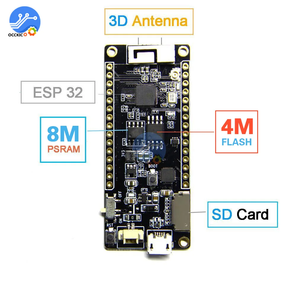 ESP32 4 Мб PSRAM TF карта 3D антенна WiFi и bluetooth ESP32-WROVER Новинка |