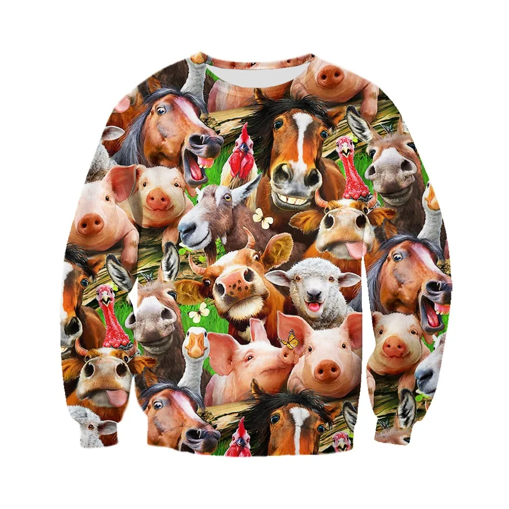 

Harajuku Leisure 3D Printing Animal World Men's and Women's Sweater Fashion Long Sleeve Tops Casual Holiday Pullover Oversized
