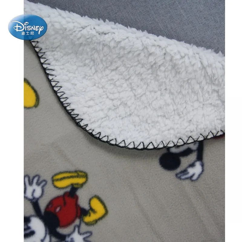 Disney Mickey Mouse серебристо серое портативное покрывало с шерпом 70х90 см для маленьких