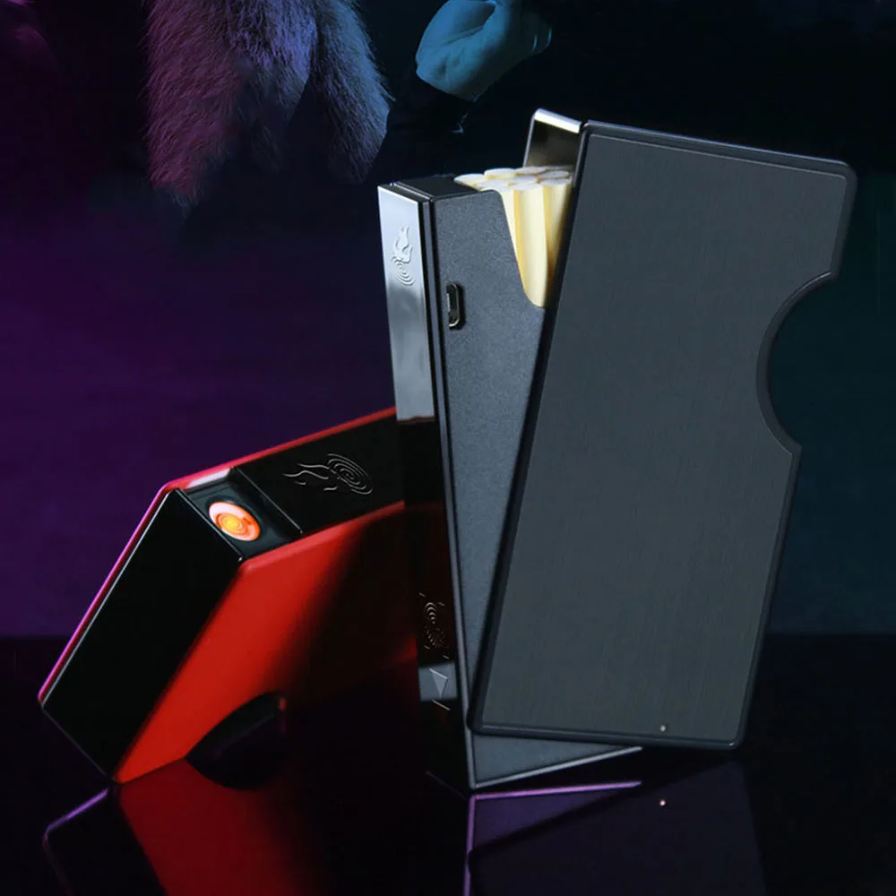 Универсальная тонкая сигарета чехол коробка с электронная USB Зажигалка
