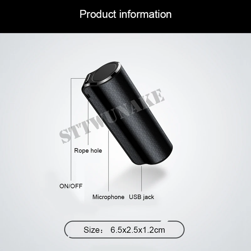 

STTWUNAKE Voice recorder 600 hours dictaphone audio micro sound mini professional activated digital flash record