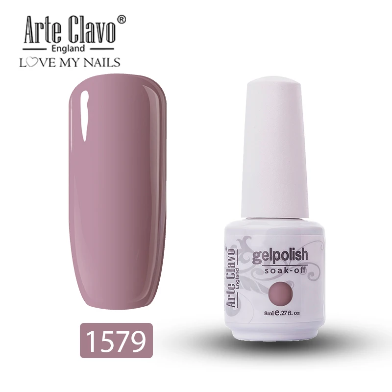 1579 Arte Clavo, 8 мл, зеленый цвет, Гель-лак для ногтей, лак для ногтей, блестящий гель, лак для ногтей, полуперманентный, УФ-Гель-лак, впитывающий - Цвет: 1579