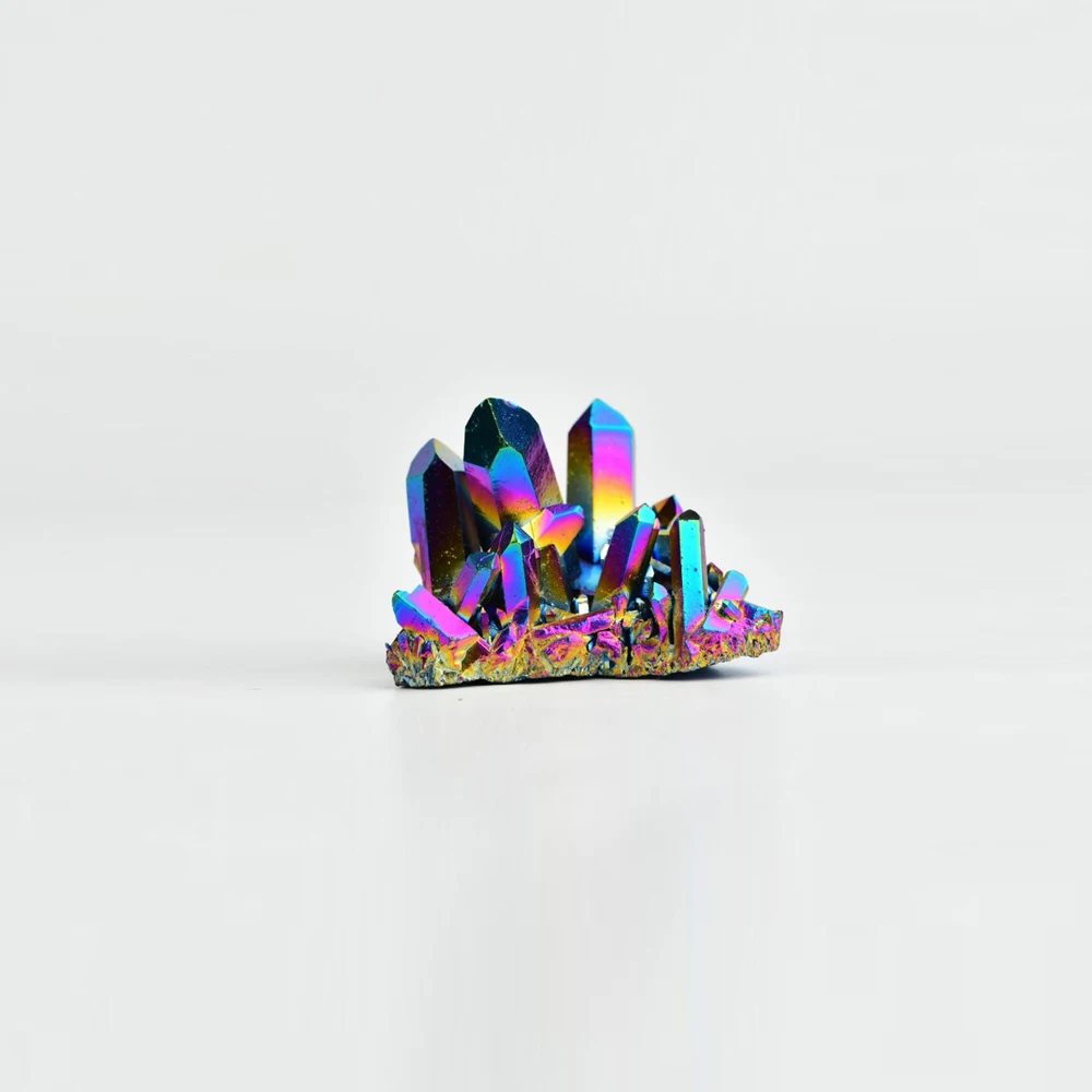 

Quartz Crystal Natural Stone Rainbow Titanium Cluster Mineral Specimen Healing