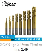 XCAN 1 шт. 2-13 мм супер синий нано покрытием HSS концевые фрезы с прямым хвостовиком Фрезы ЧПУ фрезы 4 флейты концевые фрезы