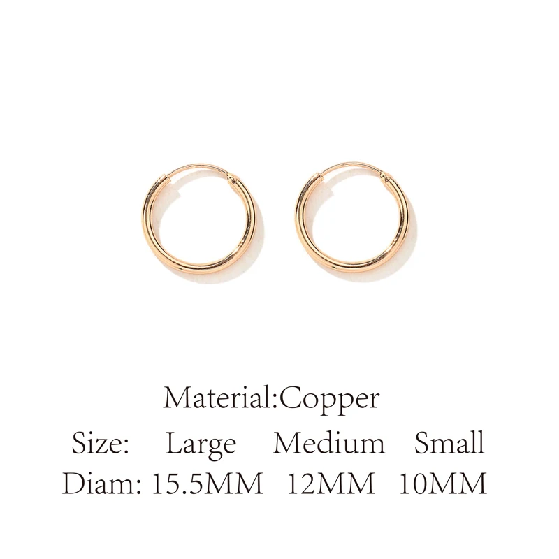 Classic Hoop Earrings For Women Men Couple Simple Gold Color Statement Circle Cool Boys Jewelry Wholesale 2020 | Украшения и