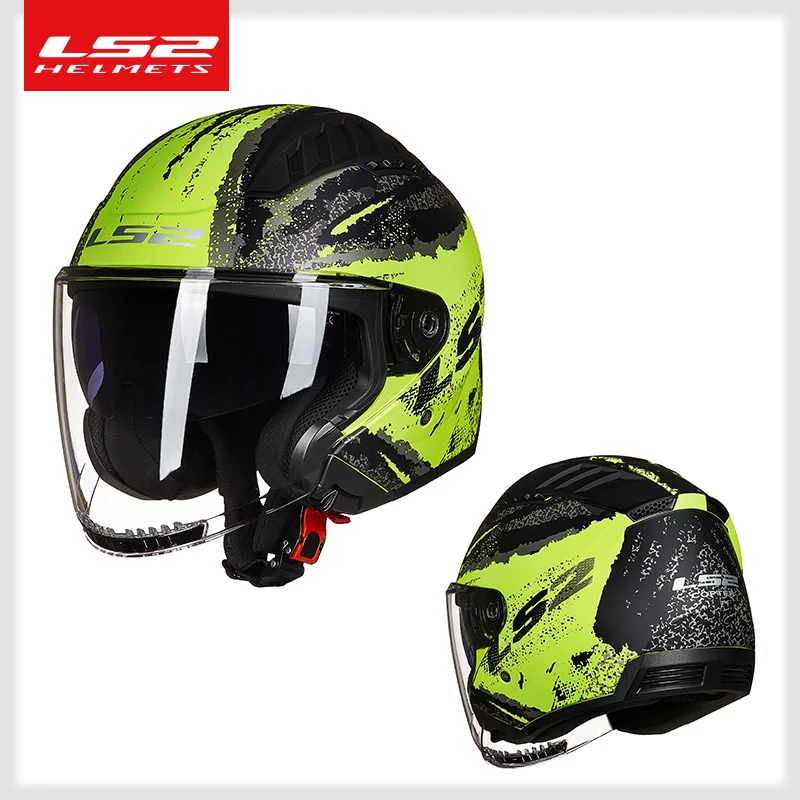

LS2 Helmets LS2 OF600 COPTER Retro Vintage 3/4 Open FaceMotorcycle Helmet With Double Lens Man Women Scooter Capacete Casco Moto