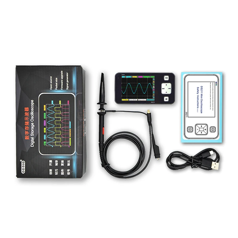 

Mini DS211 ARM Nano Pocket Professional Portable Digital Oscilloscope Digital DSO211 with MCX Probe