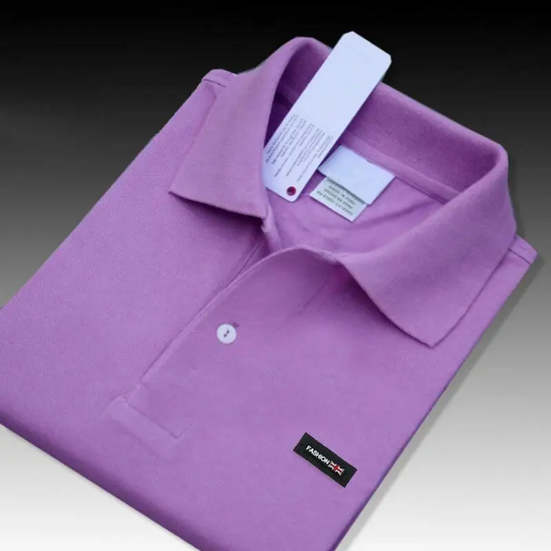Рубашка-поло мужская с коротким рукавом 100% хлопок Повседневная модная