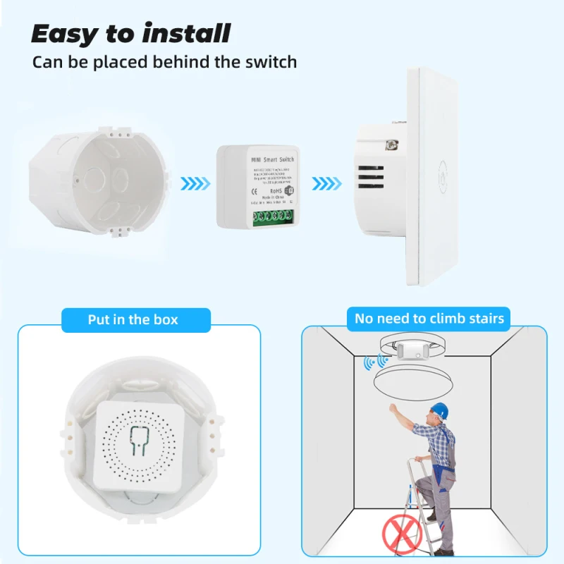 

16A MINI Wifi Switch For Tuya Smart Life APP 2-way Control Timer Wireless Switches Automation Compatible With Alexa Google Home