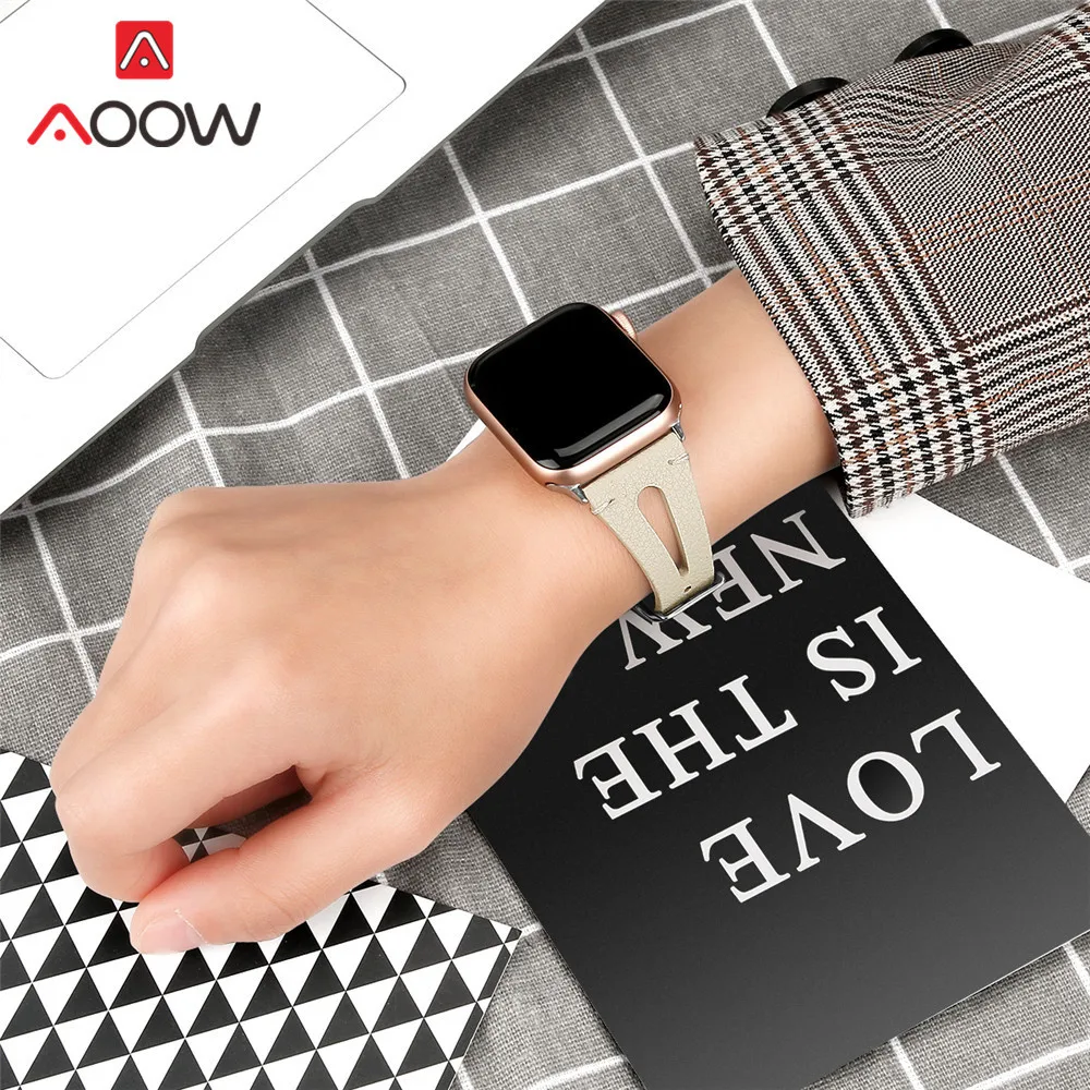 Ремешок из натуральной кожи с принтом для Apple Watch 40 мм 44 мм для iwatch 38 мм 42 мм ремешок серии 4 3 2 1 браслет аксессуары