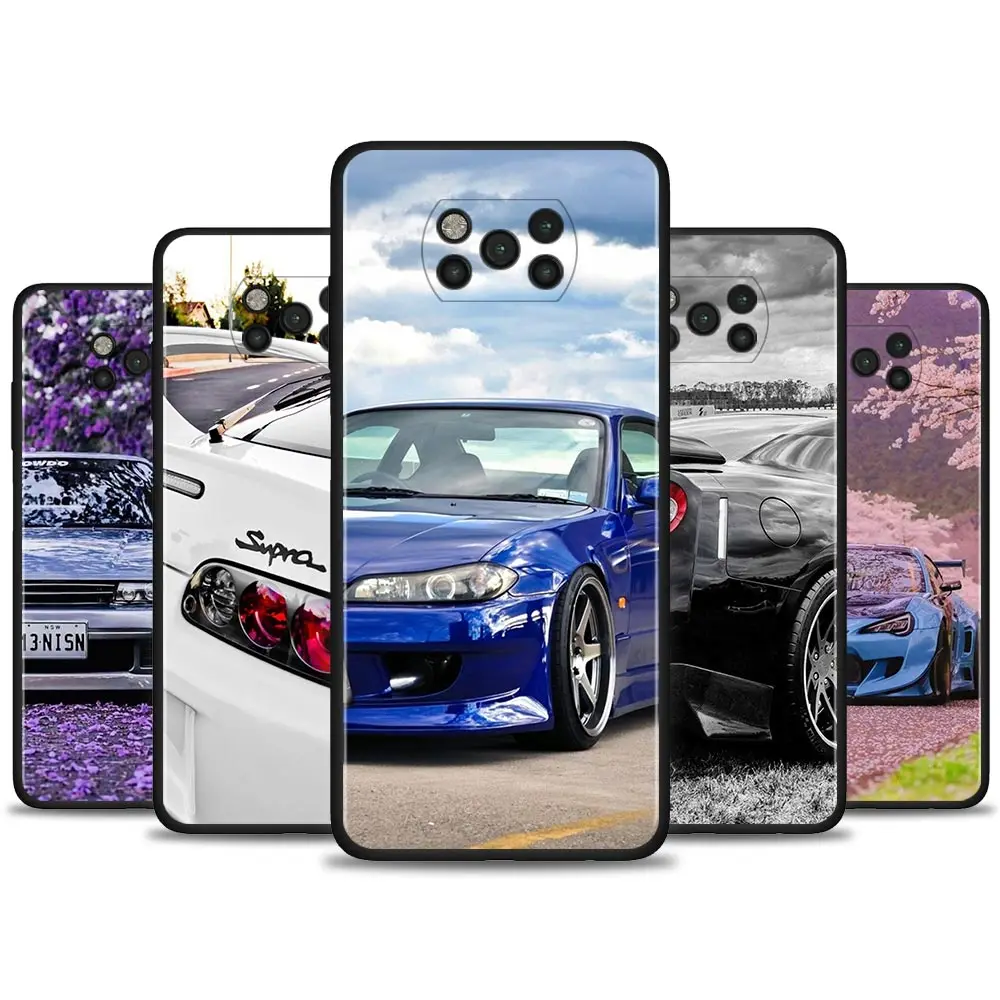 

Case For Xiaomi Poco X3 NFC F3 GT M3 pro F1 Cover for Mi Civi 10T 9T Note 10 10Lite 10T 11T Pro Fundas JDM GTR Cherry blossoms