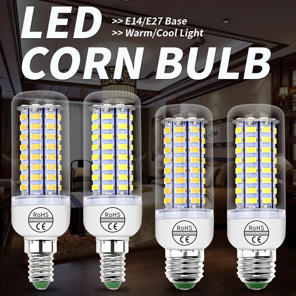 

220V LED Light E27 Corn Lamp E14 Candle Bulb GU10 Spotlight G9 Lampada Led B22 Ampoule 3W 5W 7W 9W 12W 15W For Home Chandeliers