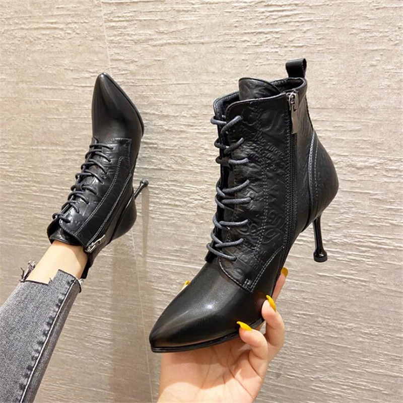 

Spring Autumn Women Boots Shoes Ladies Female Brand Fashion Casual High Heels Luxury Ankle Woman Boots for Women