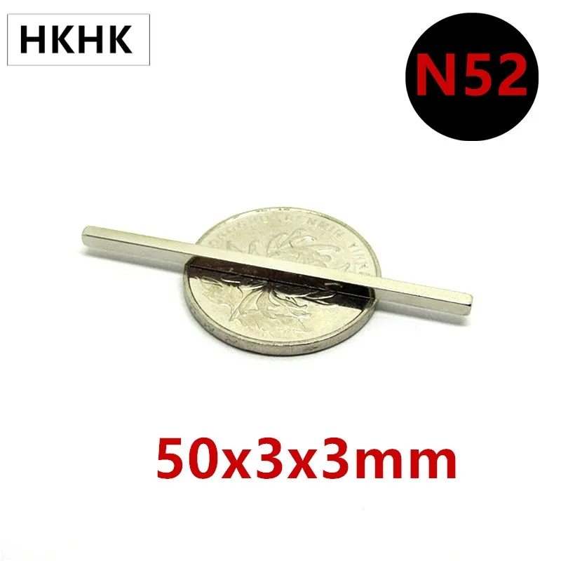 

20PCS N52 Neodymium magnet 50x3x3 mm strong mm Rare earth permanent magnet 50x3x3 NdFeB magnet 50mm x 3mm x 3mm