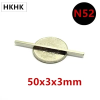 20pcs n52 neodymium magnet 50x3x3 mm strong mm rare earth permanent magnet 50x3x3 ndfeb magnet 50mm x 3mm x 3mm