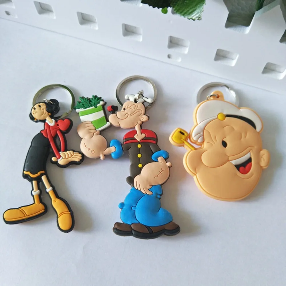 Popeye моряк ПВХ брелок оливковый Oyl Bobbi cos Модный классический аниме silicona para llaves сумка подвеска брелок ювелирные изделия