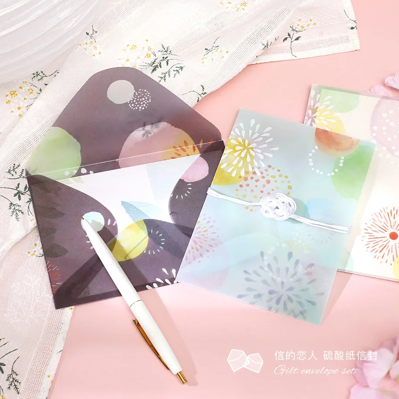 3 шт./компл. милые конверты прозрачный серной кислоты Бумага конверт симпатичное