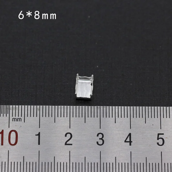 6x8mm rectangle 30p пустая основа установка пришивные стразы граненые хрустальные драгоценности Посеребренные пустые коготь для камня аксессуары для одежды ссылка 1 - Цвет: 6x8mm rectangle