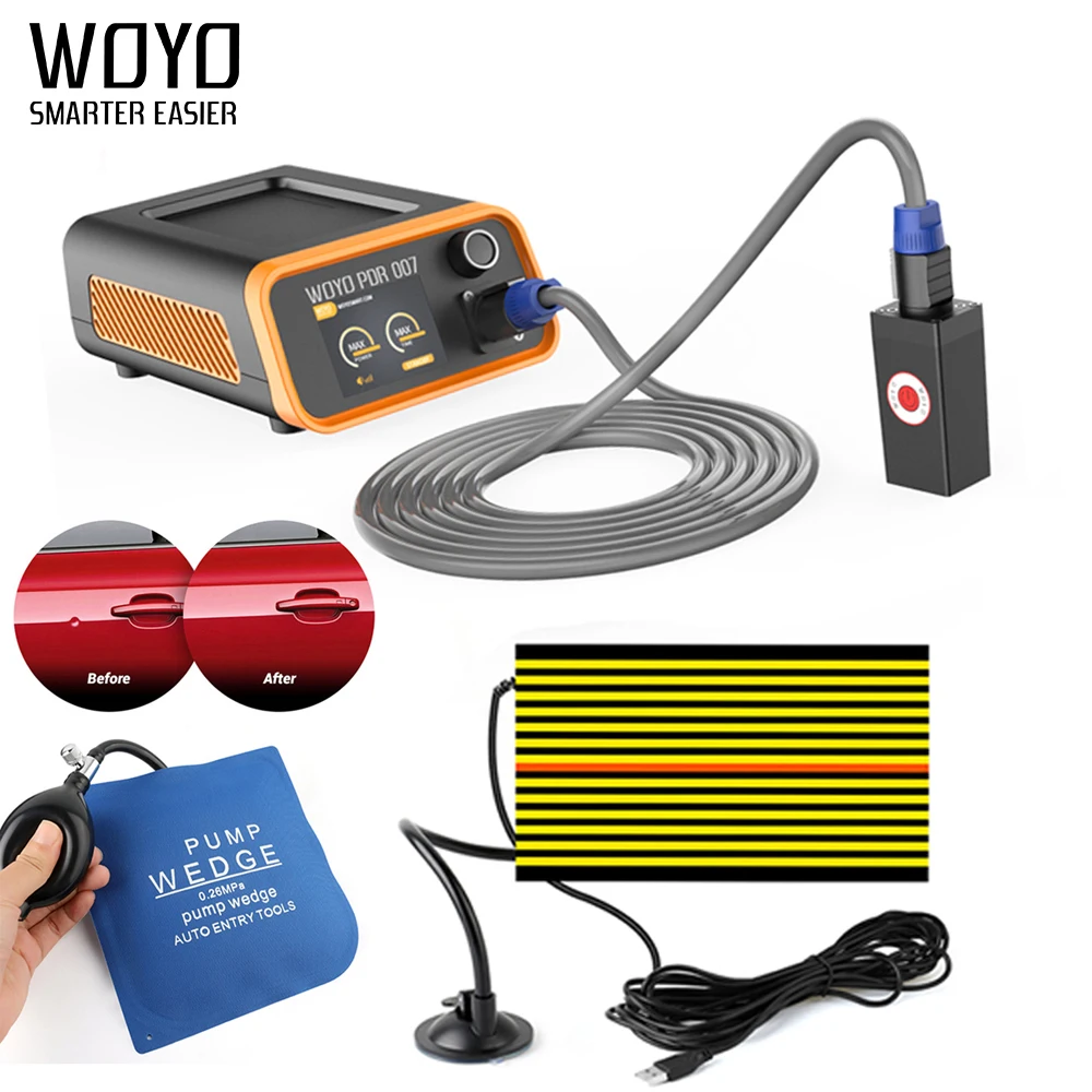 WOYO PDR007 OBD2 Профессиональный автомобильный инструмент для ремонта краски вмятин, инструмент для удаления железных вмятин, набор для удаления вмятин, гаражный набор, инструменты из листового металла