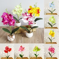 artificial phalaenopsis flower real touch latex butterfly orchid flores with leaves wedding home office decoration