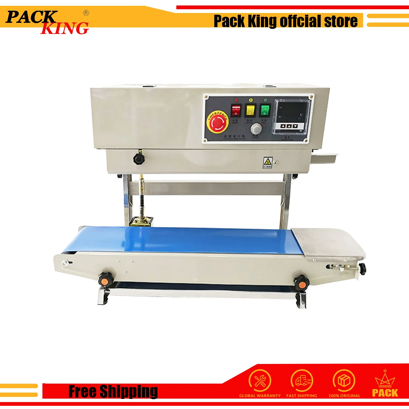 

Vertical Continuous Plastic Bag Sealing Machine Automatic Film Impulse Sealer Semi Auto Seal Print Date FR900V Free Shipping