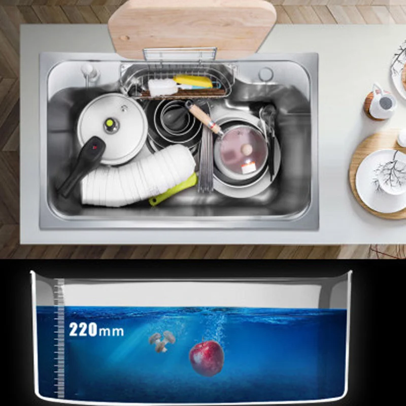 4 мм толщина вручную двойной паз 304 кухонная раковина из нержавеющей стали под