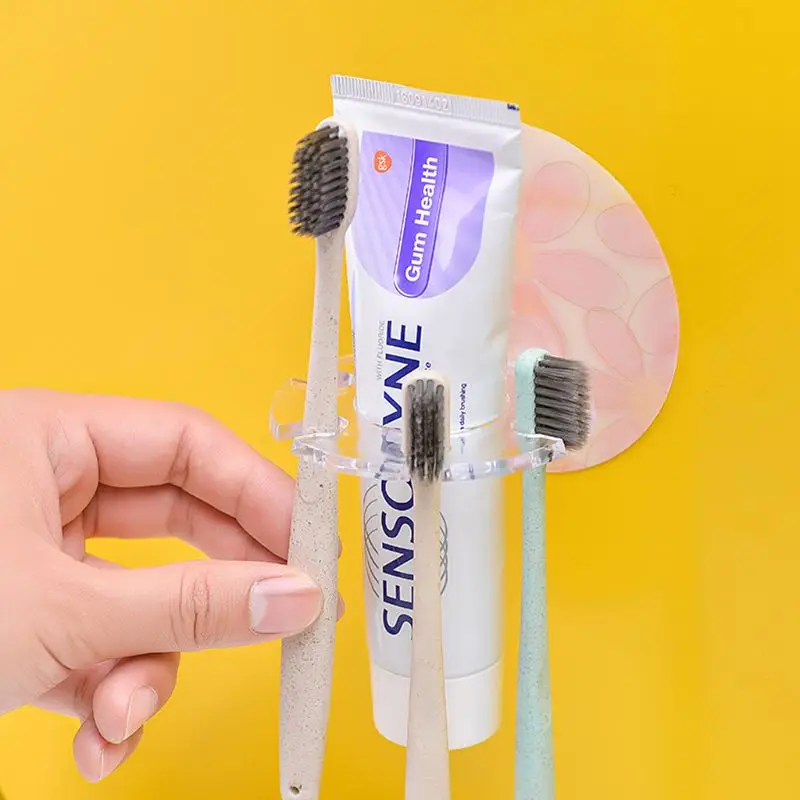 Пластиковая круглая стойка для зубных щеток без перфорации держатель зубной