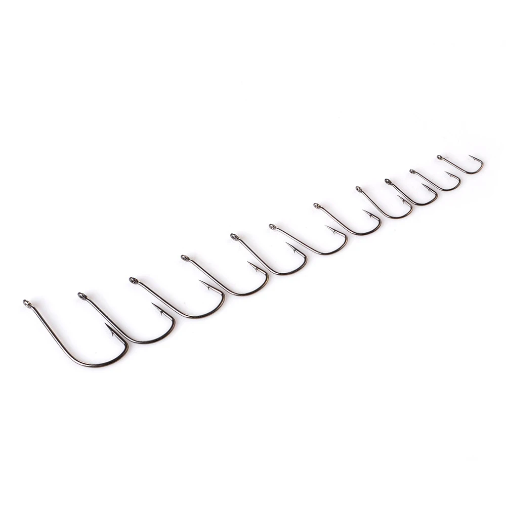 

FTK 8-10pcs SODE High Carbon Steel Fishing Hook 5#-16# Ring Eye Carp Fishhooks Shape Barbed Hook Japan Fishing Tackle