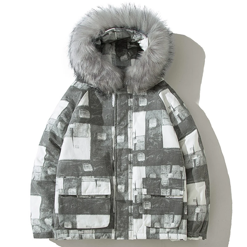 

2020 новая брендовая мужская рубашка поло Зимняя парка большой меховой воротник Повседневная теплая плотная зимняя куртка мужская верхняя о...