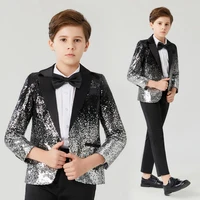 childrens gradient sequin suit boys dress catwalk costume sequins small host stage model handsome childrens clothing jacket