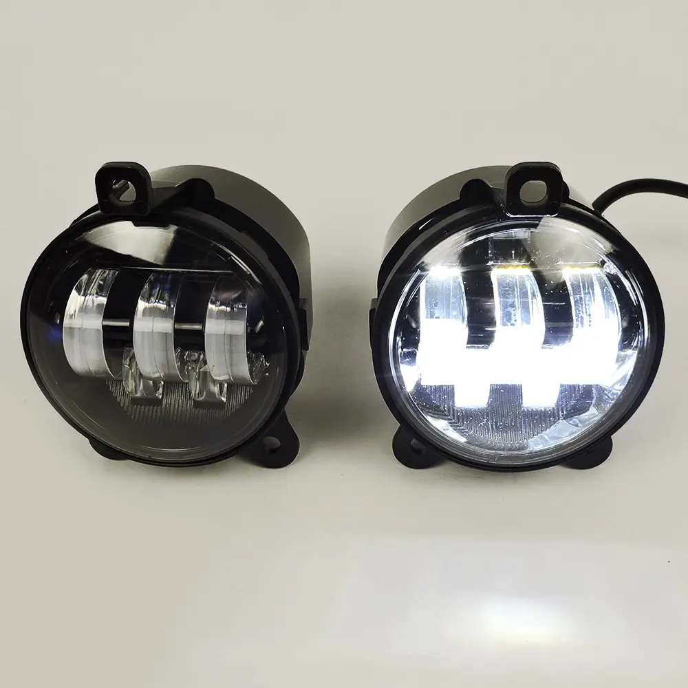 Противотуманные фары (ПТФ) светодиодные (LED) 5 линз (полос) 2 режима белый/желтый для